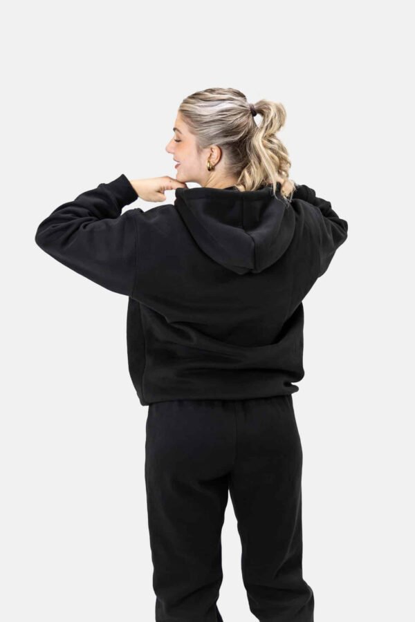 Premium Oversized Hoodie (Unisex) – Midnight Black tweede afbeelding