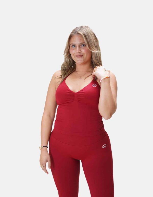 Backless Sleek Top – Deep Red